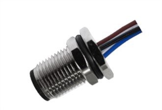 M12 ذكر نوع اللحام، مثبت أمامي A- ترميز 3PIN M12*1.0 سلك 0.5M